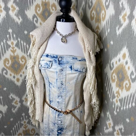 Ralph Lauren 2011 Sample Kristina Acid Wash Stretch Denim Strapless Dress - Picture 1 of 16